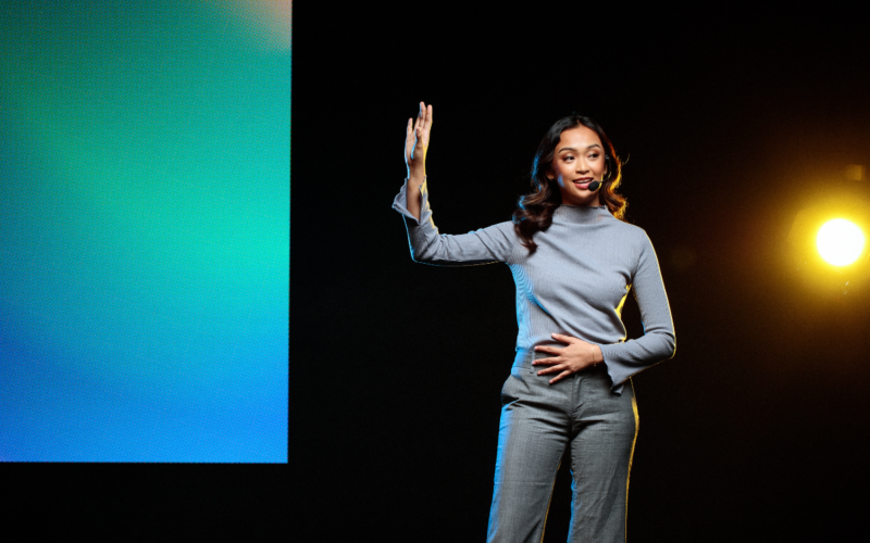 woman on stage